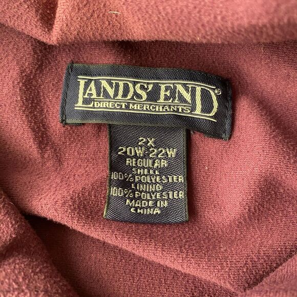 Lands' End Women's Lightweight Rain Jacket Windbreaker Plum Plus Size 2X 20W 22W - Picture 3 of 4